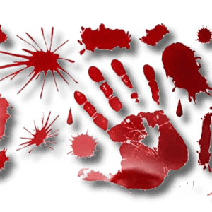 bloody hand print