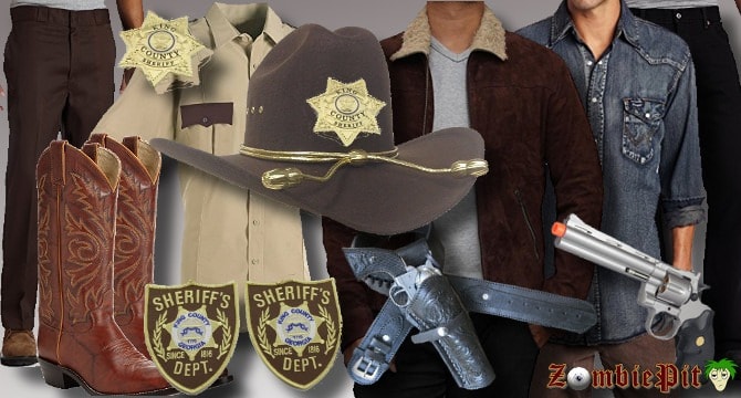 The Walking Dead Season 1 Rick Grimes Costume Cosplay Halloween Outfits Uniform 