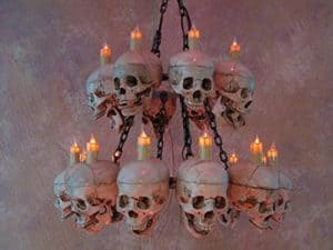 skull chandelier