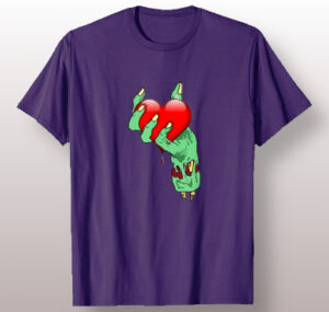 zombie heart in hand shirt